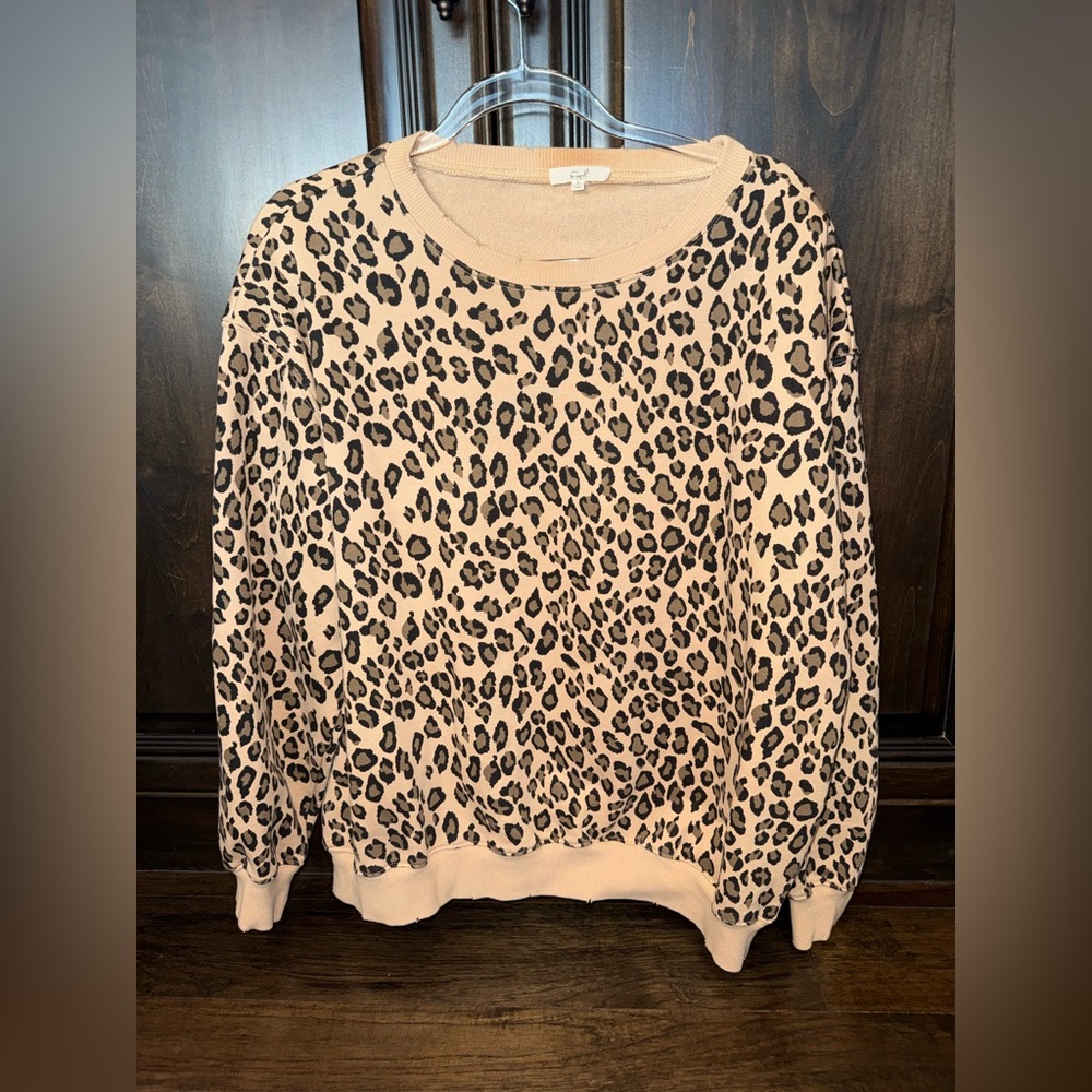 Easel Leopard Print Top - Tan and Black